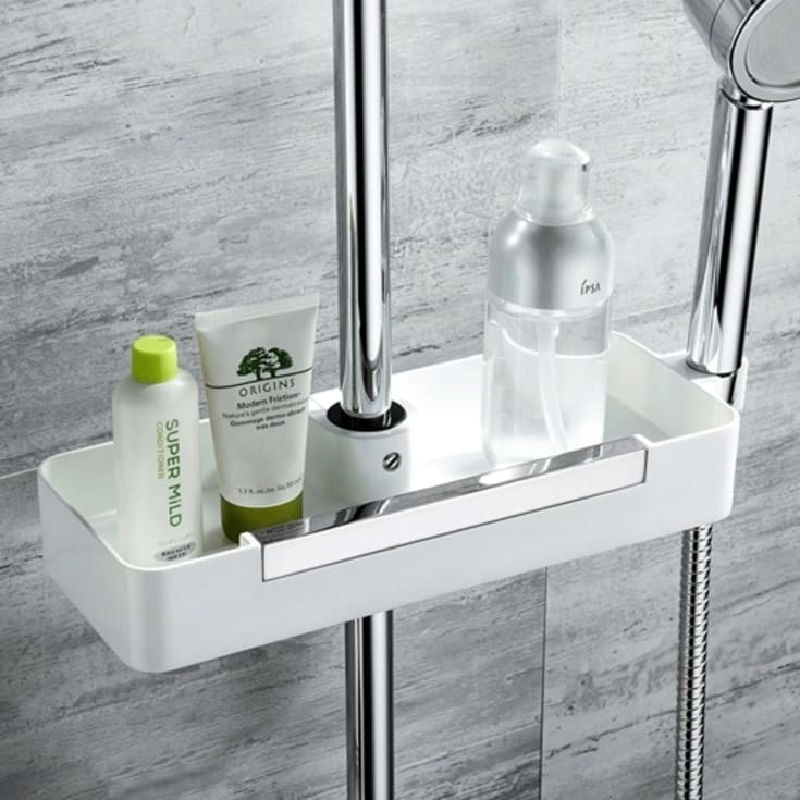Bathlife Belasta såpekurv for dusjstang, 29x11 cm, hvit