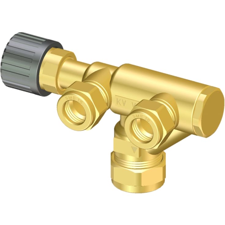 Oso UX 15 blandeventil, standard toppventil, 45-80°, 15 mm