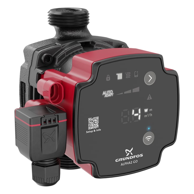 Grundfos Alpha2 GO 15-40 sirkulasjonspumpe 130 mm, varme