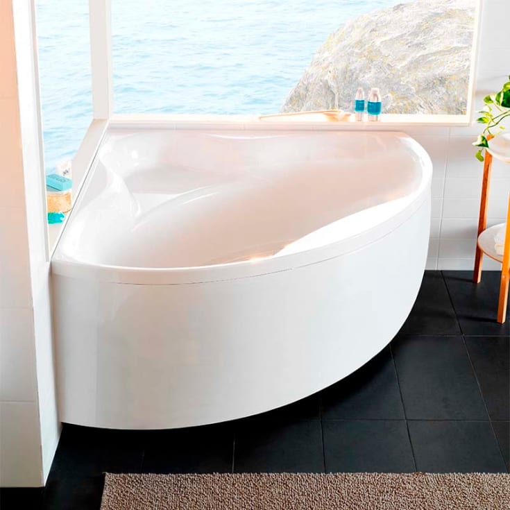 Westerbergs Ocean 140C badekar, hjørne, 1375x1375 mm, akryl, hvit