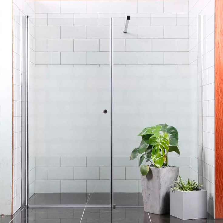 Bathlife Mångsidig dusj nisje 70x90 cm, delvis frostet glass, sølv profil