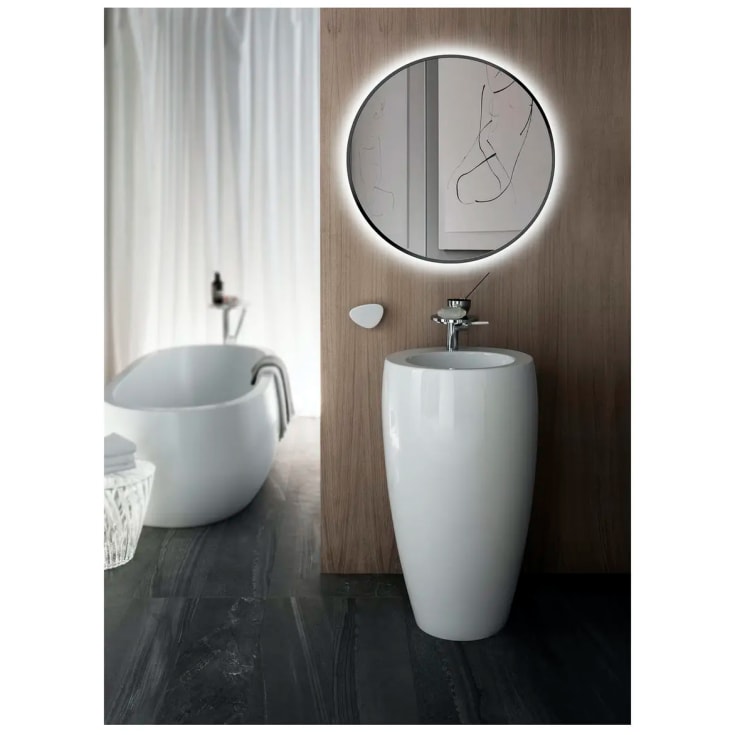 Bathlife Spira speil med lys, 60x60 cm