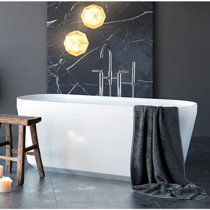 Westerbergs Fjord badekar, 1550x700 mm, solid surface, hvit matt