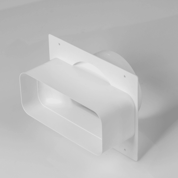 Eico veggjennomføringsstuss, 90x220 mm, Ø150 mm, hvit