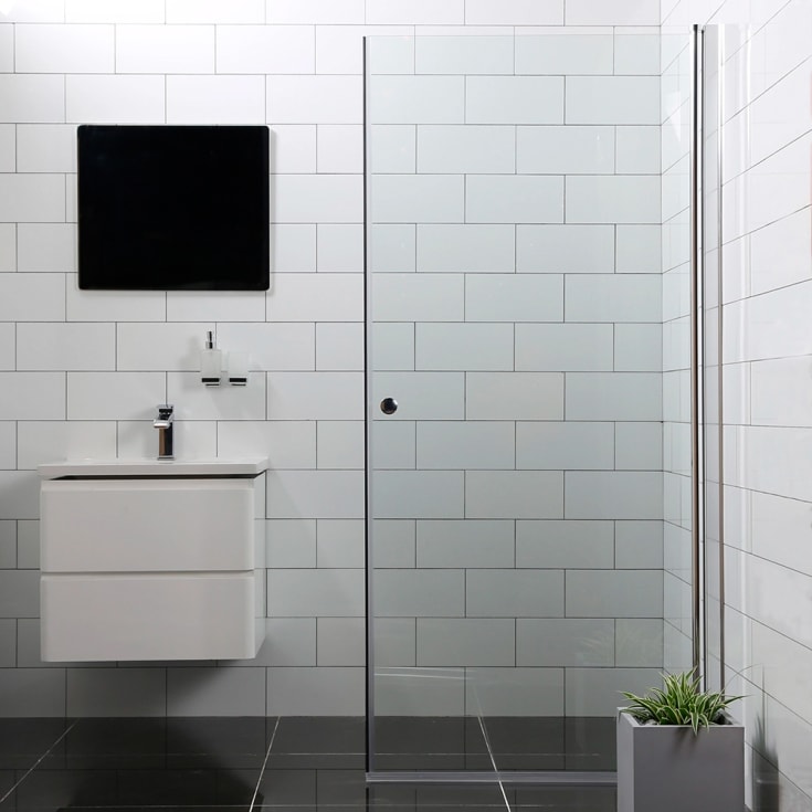 Bathlife Mångsidig dusjdør, 100 cm, klart glass, sølv profil