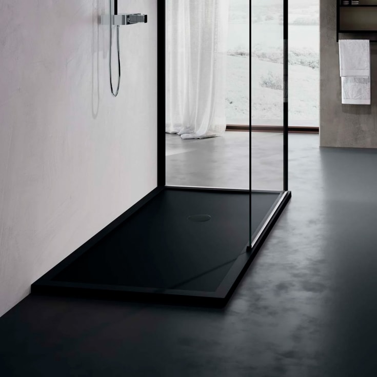 Novellini Olympic Plus dusjkar, svart, 170X70 cm