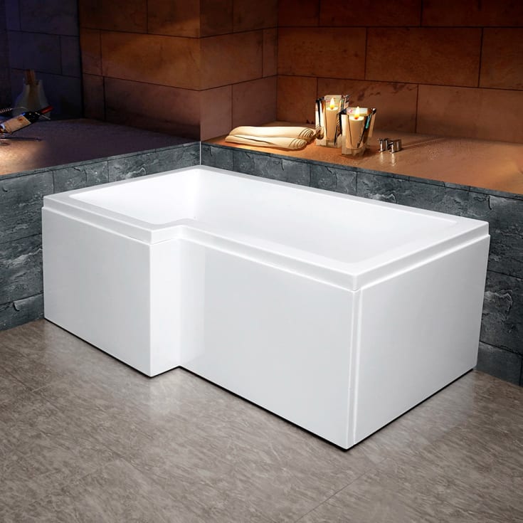 Bathlife Behag badekar, 151x86 cm, venstre, hvit