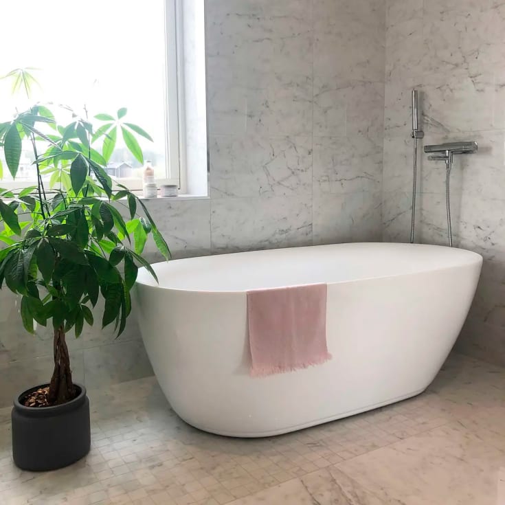 Bathlife Oval badekar, 160x79 cm, hvit