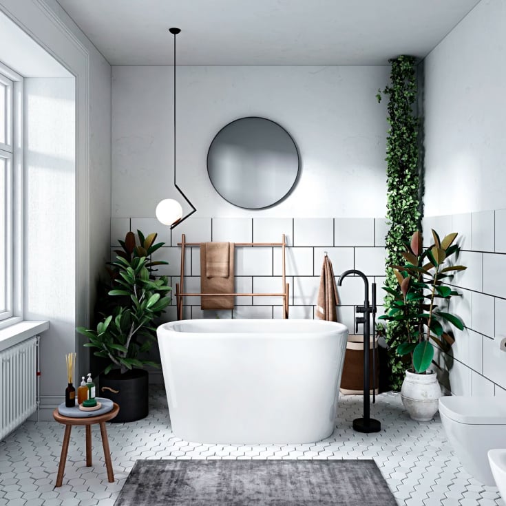 Bathlife Ideal badekar, 130x65 cm, hvit