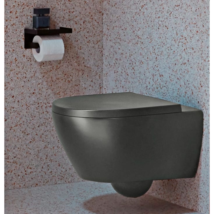 Villeroy & Boch Subway 2.0 vegghengt toalett, uten skyllekant, rengjøringsvennlig, matt sort