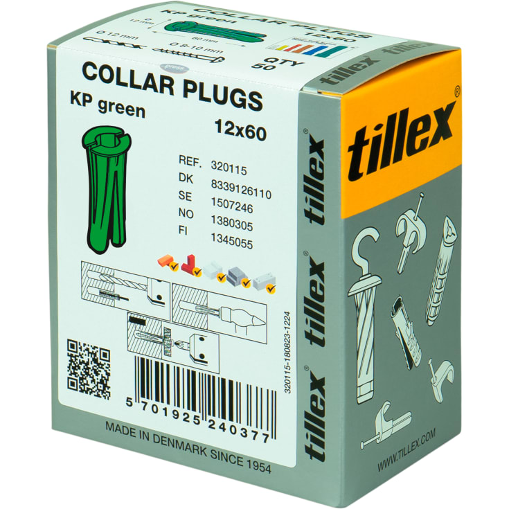 500 stk Tillex KP rawlplugs Ø12 x 60 mm, grøn