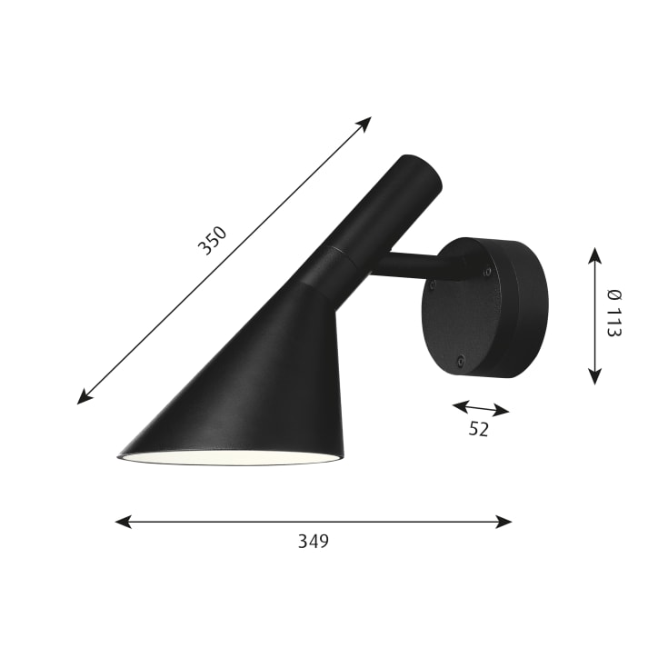 Louis Poulsen AJ 50 vägglampa utomhus, svart