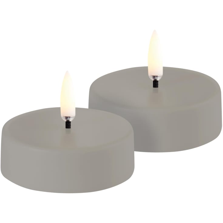 Uyuni LED fyrfadslys, genopladelig, beige, 2-pak