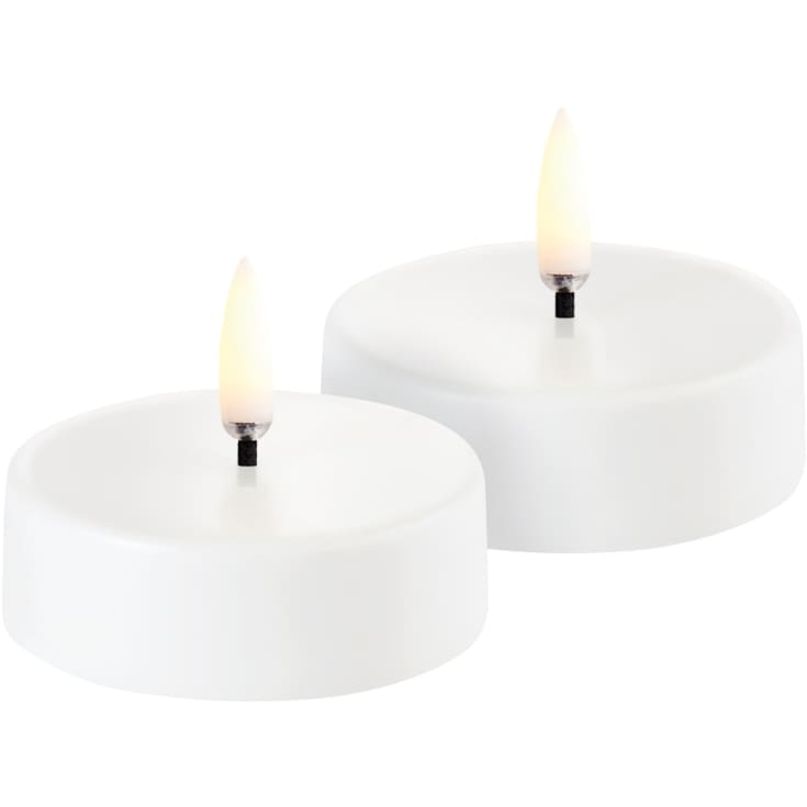 Uyuni LED-värmeljus, uppladdningsbart, vitt, 2-pack