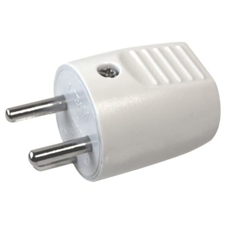 10 stk Rund plugg med jord 13A 230V IP20 forsterket hvit
