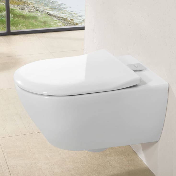 Villeroy & Boch Subway 2.0 ViFresh vegghengt toalett, uten skyllekant, med AntiBac og CeramicPlus, hvit