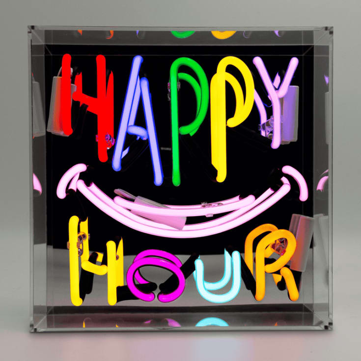Locomocean Happy Hour neonskylt