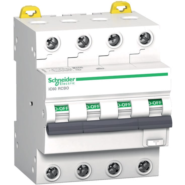 Schneider Acti9 kombinasjonssikring HPFI, iC60, B, 4P, 32A, 30mA 6kA, klasse A