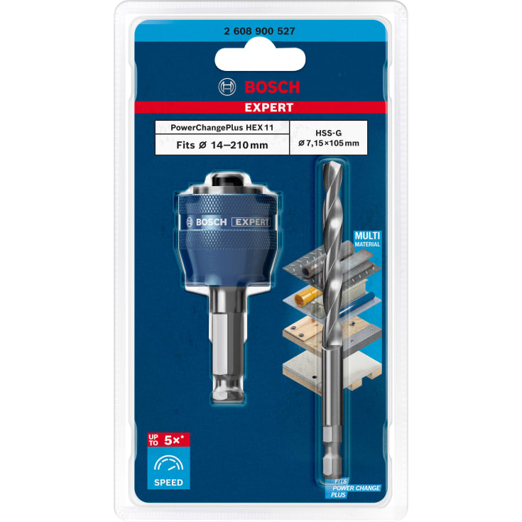 Bosch Power-Change Plus hullsagadapter med HSS-G-bor 7,15x105 mm