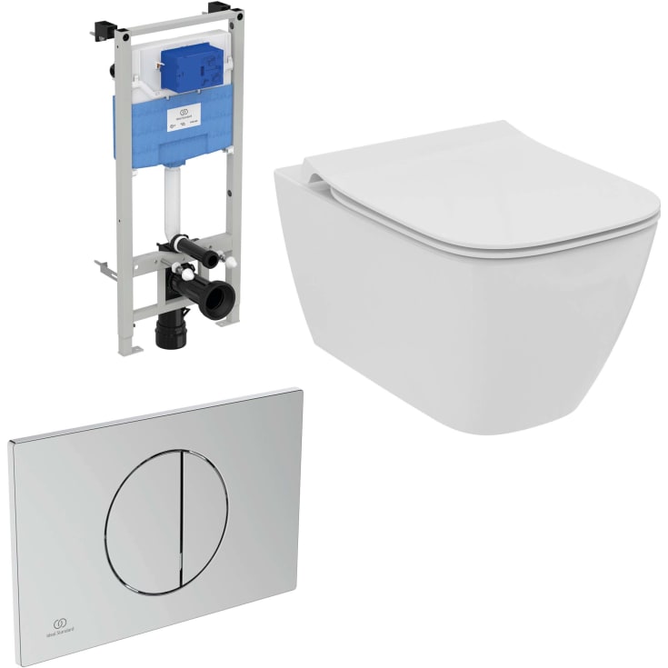 Ideal Standard i.life B væghængt toilet-pakke, uden skyllekant, hvid