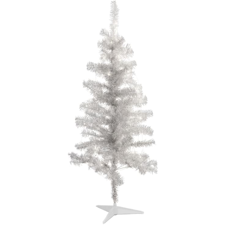 Sirius Happy kunstig juletre med lys, sølv, 120 cm