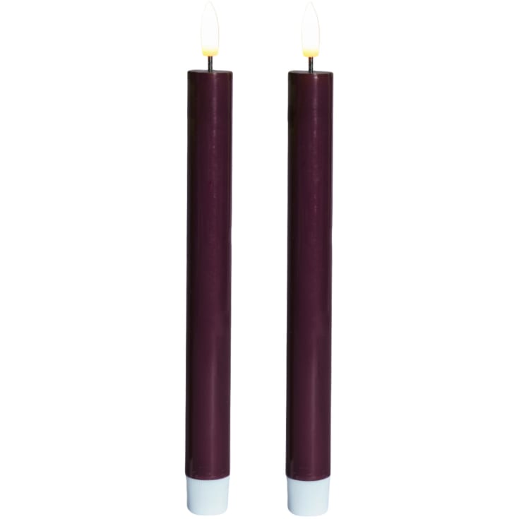 Sirius Sille LED kronelys, batteri, bordeaux, 2-pak