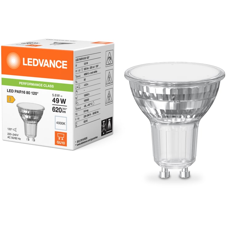 Ledvance GU10 spotpære, 4000K, 5,6W