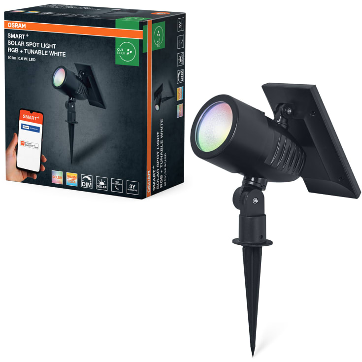 Ledvance Smart+ Wifi solcelle spotlampe, fargeskift + hvit