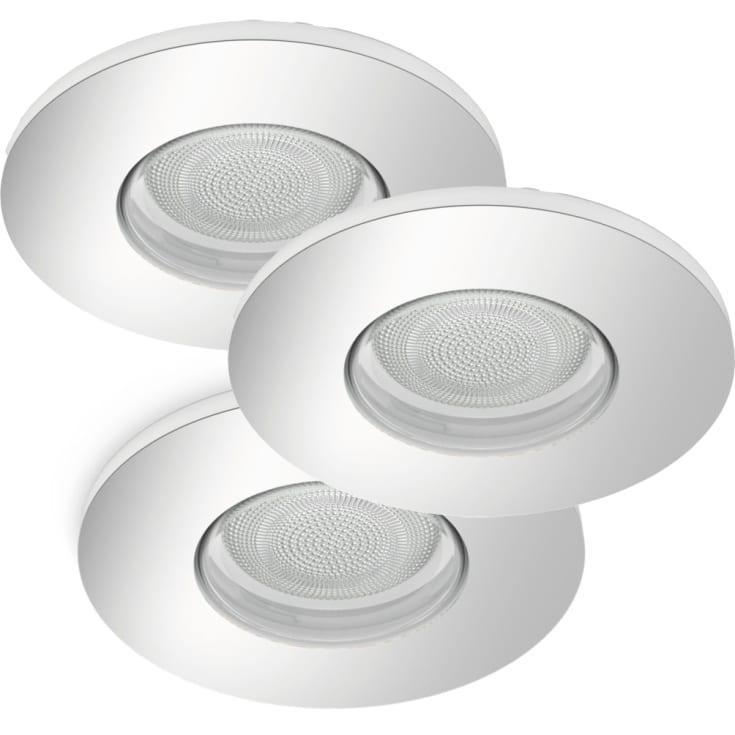 Philips Hue Xamento downlight, krom, 3-pk
