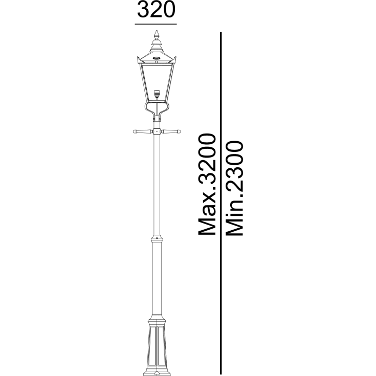 Norlys Chelsea 951 stolpelampe, LED max 11W, E27, IP44, kobber