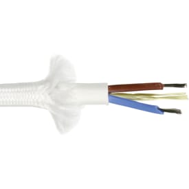 100 meter Stoffledning, oppmålt 2x0,75, hvit