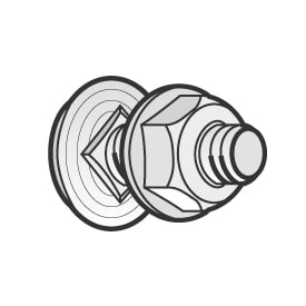 100 st Skivbult BTRCC M6 x 12mm, ZnL, med mutter (100)