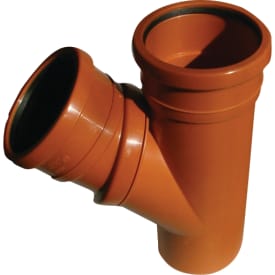 Jotiflex PP grenrör, Ø110x110 mm, med 2 muffar, 45-90°, röd