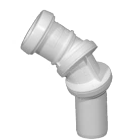 Jotiflex avloppsböj, 0-90°, Ø50 mm, vridbar, muff, plast, vit