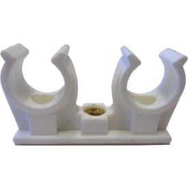 Dubbel Klämrörbärare 22 mm, plast