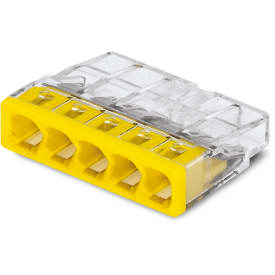 100 stk Samlemuffe 5x0,5-2,5 mm² gul, serie 2273