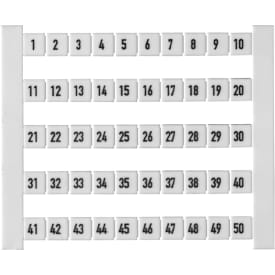 50 stk Dekafix mærkeark 5-FW, mærket 1-50