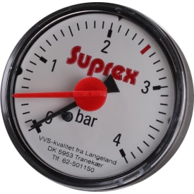 1/4" trykkmåler 0-4 bar