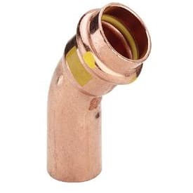 18 mm Bend 45° Gasshylse/nippel Profipress