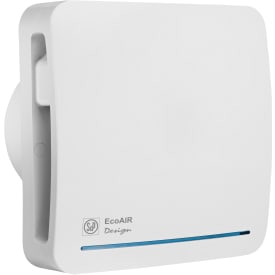 Thermex Ecoair badrumsfläkt, fuktstyrning, timer, Ø100 mm, vit