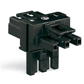 50 stk T-stykke 3P sort 1xhan/2xhun sort