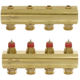 Danfoss 1" gulvvarme fordelerrør, 4 kredse