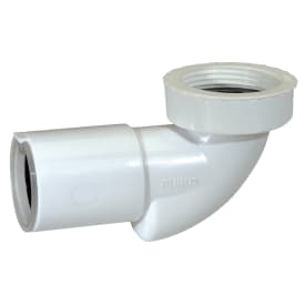 Purus PUM bundventilvinkel, lugtspærrer, 1 1/4" / 1 1/2" x Ø40 mm, 90°, hvid