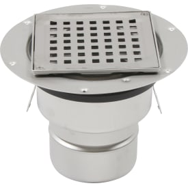 Blücher Square afsløbsskål, til beton og flisegulv, membranklemflange, Ø110 mm