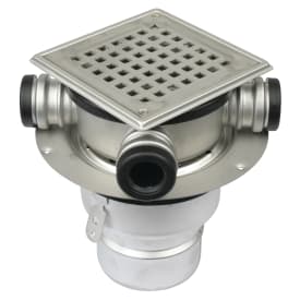 Blücher Square afsløbsskål, til beton og flisegulv, membranklemflange, Ø110 mm