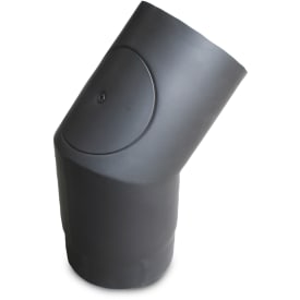 Ø 150 mm x 45° røykrørsbend m/ rensehylse for Atmos vedfyr