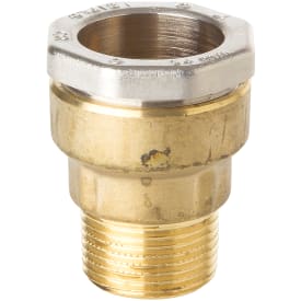 Isiflo 48 mm x 1,1/2" overgang med nippel, messing, for glassrør PN16