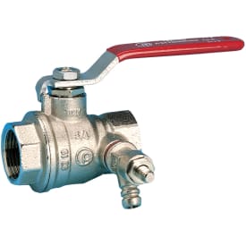 1.1/2" Kuglehane med aftap, m/m