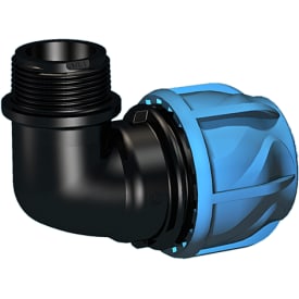 +GF+ iJoint overgangsvinkel til PEM rør 90°, nippel, 3/4" x 32 mm