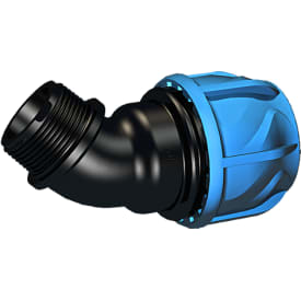 +GF+ iJoint vinkel til PEM rør 45°, nippel, 1" x 32 mm